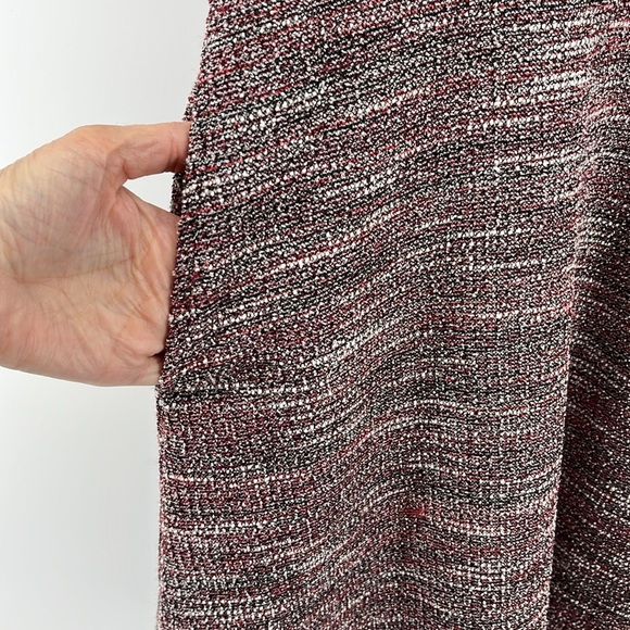 LOFT Pink Black Boucle Tweed Fit and Flare Dress with Pockets Size Petite 00P - Picture 7 of 12